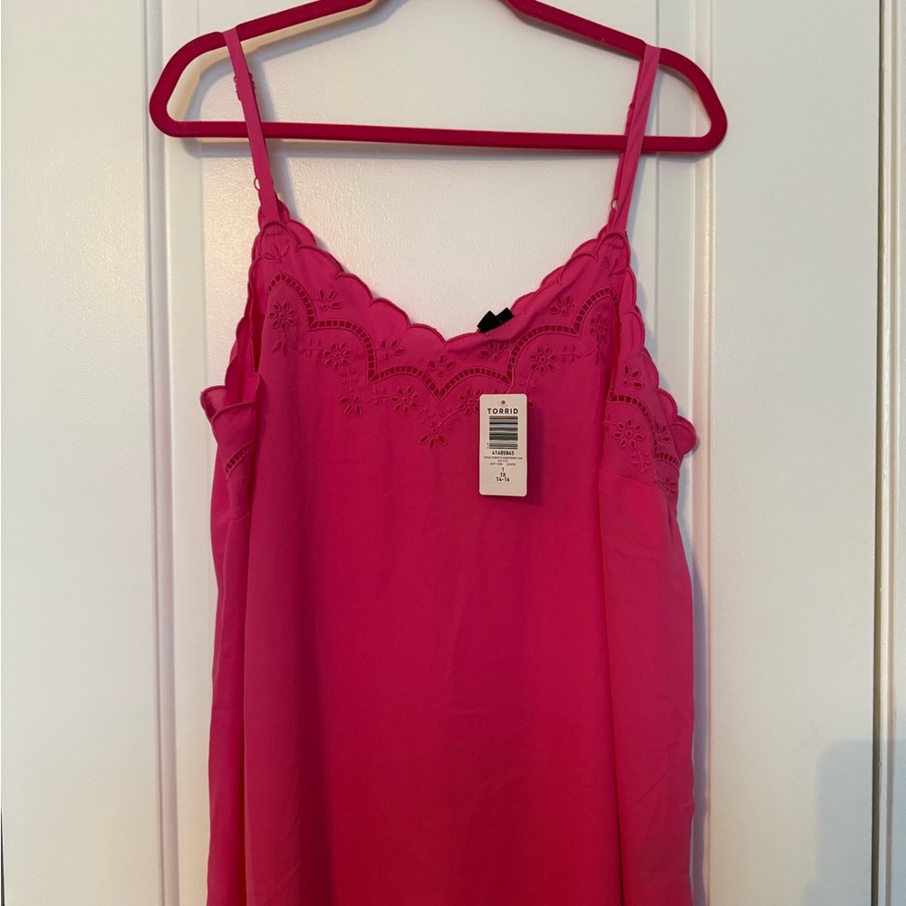 Torrid Fuchsia Eyelet Detail Tank Top
